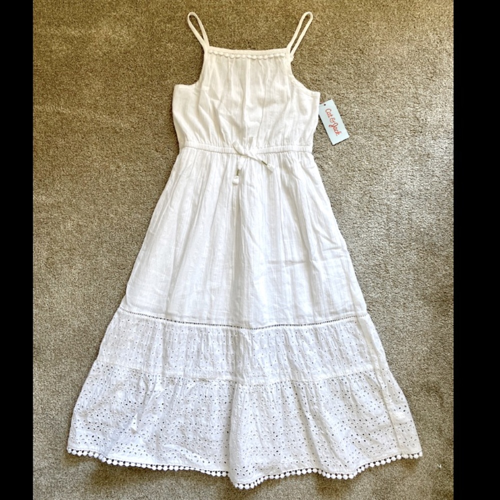 NWT Girls size M (7/8) white summer Maxi Dress